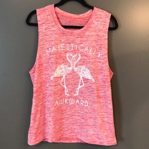 Red Majestically Awkward Flamingos Tee